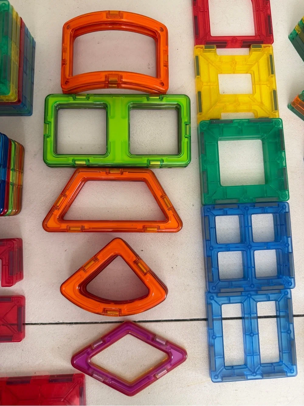 Colorful Magnetic Building Tiles Set for Kids - Multicolor